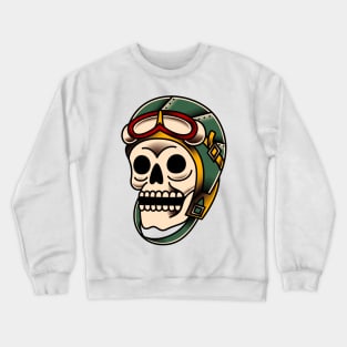 Fighter Pilot Skull Crewneck Sweatshirt